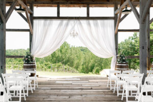 stunning barn wedding ceremony site at winery