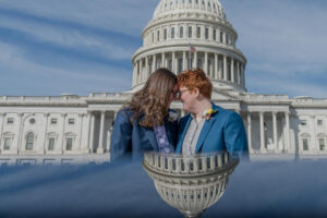 lesbian couple marrying in front of library of congress in D.C.