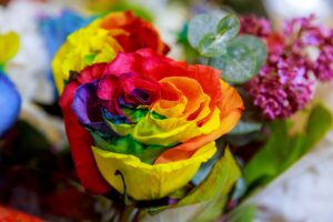 bouquet of colored roses Rainbow rose handcraft colorful rainbow rose